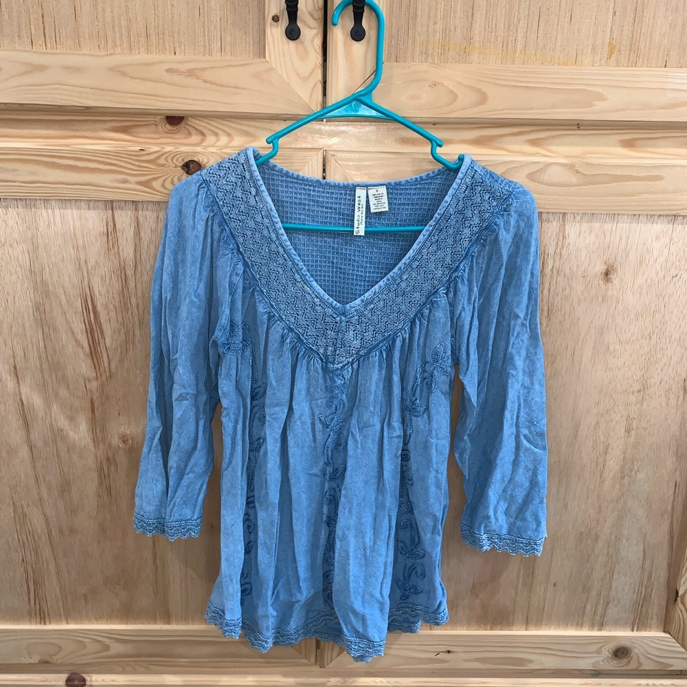 Studio West Apparel chambray shirt size S